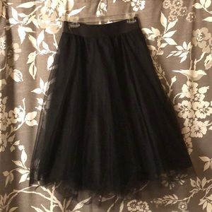 Black mid length tulle skirt